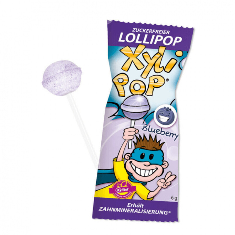 XyliPOP Lolli, arandano, caramelo con palo 6 g XyliPOP Lolli, arandano, caramelo con palo 6 g