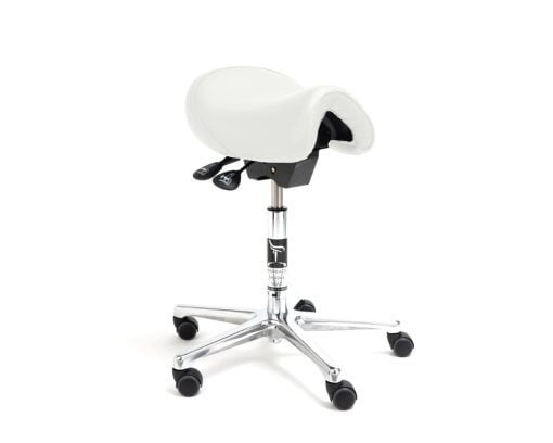 Taburete dental Bambach estándar - White Piel Taburete dental Bambach estándar - White Piel