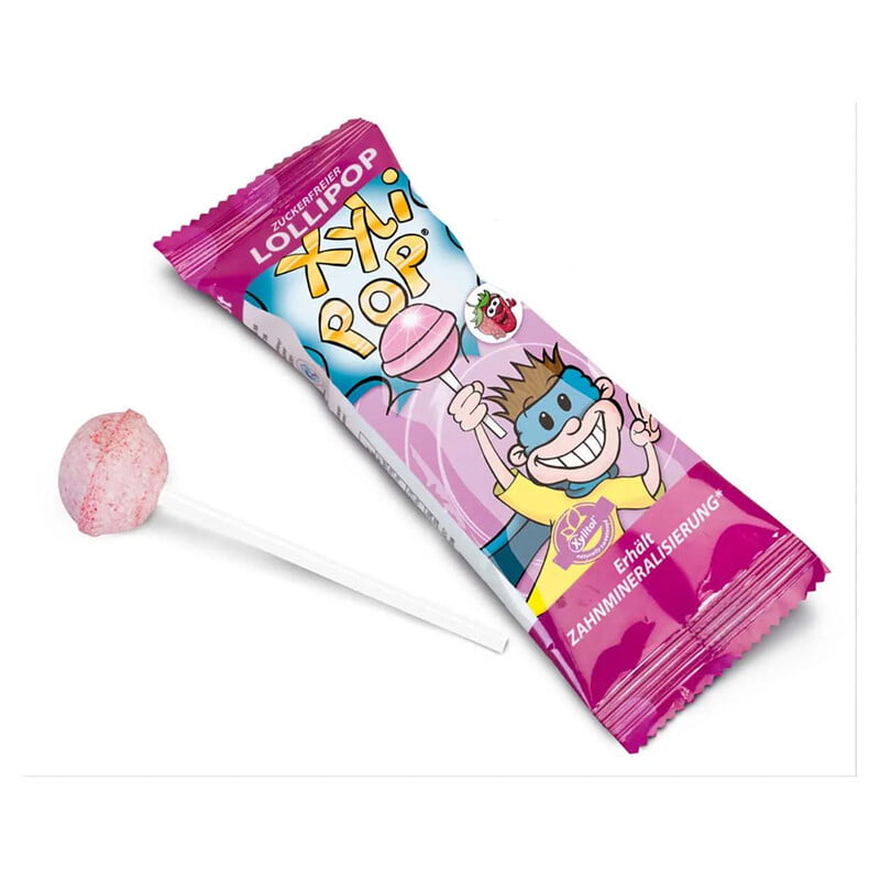 XyliPOP Lolli, fresa, caramelo con palo 6 g